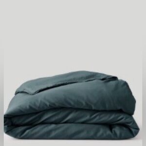 Pact Organic Queen Sateen Duvet Cover and Pillowcases in Ore Blue